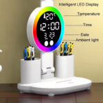 ⁦Lampe de Bureau LED Ambiante avec Alarme et Lumière RGB – مصباح مكتب ومنبه بأضواء ملونة⁩ - الصورة ⁦7⁩