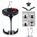 Lanterne de camping Rechargeable avec 6 modes d’éclairage, 60 LED