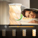 ⁦Lampe de lecture rotative portable en bois et papier Rechargeable à LED⁩ - الصورة ⁦6⁩