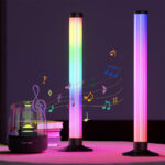 ⁦Lampes d’ambiance 2Pcs LED RVB Smart 360° avec plusieurs modes et synchronisation de la musique⁩ - الصورة ⁦3⁩