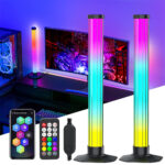 Lampes d’ambiance 2Pcs LED RVB Smart 360° avec plusieurs modes et synchronisation de la musique
