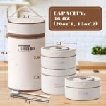 ⁦Lunch Box 3 étage avec Sac Isotherme Isolant – حافظة طعام حرارية 3 طبقات قابلة للاستخدام في الميكروويف⁩ - الصورة ⁦2⁩