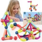 Blocs de Construction Magnétiques 42 pièces pour Enfants – لعبة تركيب القطع المغناطسية للأطفال