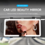 ⁦Miroir de courtoisie rechargeable double buttons avec 3 modes d’éclairage – مرآة مكياج مضيئة للسيارات⁩ - الصورة ⁦3⁩
