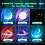 ⁦Projecteur d’aurores et Haut Parleur Bluetooth avec 15 modes d’éclairage – جهاز عرض نجوم ومكبر صوت⁩ - الصورة ⁦5⁩