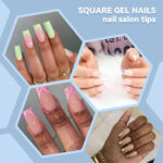 ⁦100PCS faux ongles carrés transparents professionnels en acrylique – طقم أظافر صناعية⁩ - الصورة ⁦2⁩