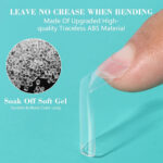 ⁦100PCS faux ongles carrés transparents professionnels en acrylique – طقم أظافر صناعية⁩ - الصورة ⁦4⁩