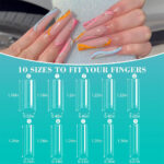 ⁦100PCS faux ongles carrés transparents professionnels en acrylique – طقم أظافر صناعية⁩ - الصورة ⁦5⁩