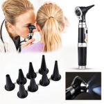 Otoscope 3X avec LED loupe de contrôle d’oreille portable avec 8 capuchons – جهاز فحص الأذن