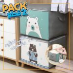 ⁦Pack 2 Sac de rangement Pliable pour vêtements à motifs de dessins animés Grande capacité - طقم2 قطع حقيبة تخزين ذات سعة كبيرة لللحاف والملابس⁩ - الصورة ⁦3⁩