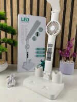 ⁦Lampe de bureau LED à double tête avec ventilateur et Horloge – مصباح مكتب مع منبه ومروحة مدمجة⁩ - الصورة ⁦9⁩