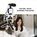 ⁦Kit d’enregistrement vidéo pour smartphone et appareil photo avec microphone à LED intégré – طقم تصورير إحترافي مع ميكروفون وإضاءة مدمجة⁩ - الصورة ⁦2⁩