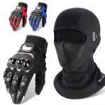 Pack Moto Hiver Cagoule Professionnel + Gants Pro Biker respirants avec protections antidérapantes
