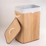 Panier à Linge pour Vêtements Sales en Bambou de Grande Capacité