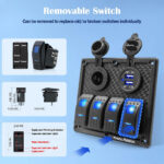 ⁦Panneau de commande 12-24V à 4 Interrupteur – لوحة تحكم⁩ - الصورة ⁦2⁩