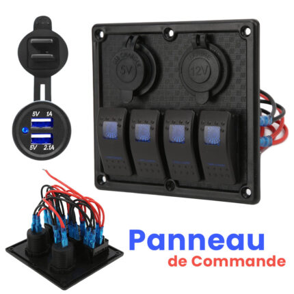 Panneau de commande 12-24V à 4 Interrupteur – لوحة تحكم