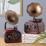 ⁦Boîte à musique rétro en bois, phonographe pour maison, Table classique⁩ - الصورة ⁦8⁩