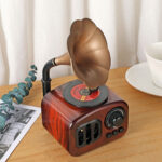 ⁦Boîte à musique rétro en bois, phonographe pour maison, Table classique⁩ - الصورة ⁦4⁩