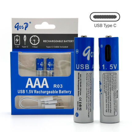 2 Pile Rechargeable Lithium-Ion Type-C 1.2V 800mA – بطاريةقابلة للشحن