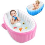 Baignoire gonflable pour bébé antidérapante avec poche latéral – حوض الاستحمام قابل للنفخ للأطفال