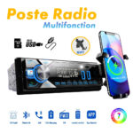 ⁦Poste radio BT Avec Support smart-phone intégré 1 Din Radio FM ,SD,TF, 2-USB 12V⁩ - الصورة ⁦4⁩