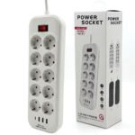 Rallonge Multiprise 10 Prises et 4 Ports USB Haute Puissance 3250W – مقبس طاقة متعدد المنافذ