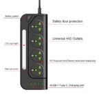 ⁦Multiprise 4 Sockets avec 4 Ports USB 1 Type-C 4000W Protection Surcharge et Lampe De Chevet – مقبس طاقة مع منافذ شحن⁩ - الصورة ⁦5⁩