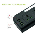 ⁦Multiprise 4 Sockets avec 4 Ports USB 1 Type-C 4000W Protection Surcharge et Lampe De Chevet – مقبس طاقة مع منافذ شحن⁩ - الصورة ⁦3⁩