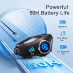 ⁦Oreillette Bluetooth pour Casque Moto avec Camera Full HD App Control – سماعات سائقي دراجة النارية مع كاميرة مدمجة⁩ - الصورة ⁦3⁩