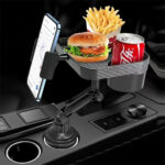 ⁦Plateau et Porte-Gobelet avec Support Téléphone pour Voiture – حامل مأكولات ومشروبات مع موضع للهاتف⁩ - الصورة ⁦2⁩