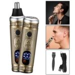 ⁦Ensemble de rasoir électrique pour hommes, tondeuse pour barbe et nez, chargeur USB, avec écran LCD⁩ - الصورة ⁦4⁩