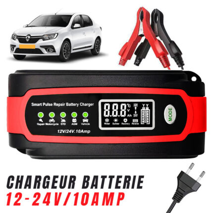 Chargeur de batterie voiture automatique intelligent 12-12v.10Amp – شاحن بطارية للسيارات
