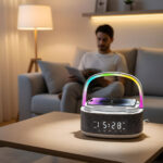 ⁦Haut Parleur Bluetooth Portable S301 à LED RGB chargement sans fil 15W – مكبر صوت بلوتوث وشاحن لاسلكي 2في1⁩ - الصورة ⁦2⁩