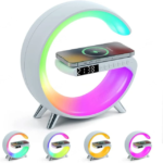 ⁦Réveil intelligente type G Bluetooth chargement sans fil haut-parleur RGB lumineuses G63-Blanc⁩ - الصورة ⁦4⁩