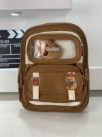 ⁦Sac à Dos Enfant Ludique avec Plusieurs Compartiment et un Peluche LM-5122 Marron – حقيبة ظهر للأطفال بني⁩ - الصورة ⁦4⁩