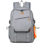 ⁦Sac à Dos Urbain Style Décontracté Tissue Imperméable Gris – حقيبة ظهر رجالية⁩ - الصورة ⁦2⁩