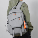 ⁦Sac à Dos Urbain Style Décontracté Tissue Imperméable Gris – حقيبة ظهر رجالية⁩ - الصورة ⁦4⁩