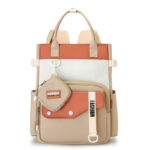 Ensemble de sacs d’école Kawai pour Enfants 2Pcs Avec Pochette Beige – محفظة 2 قطع كاواي مع محفظة صغيرة بيج