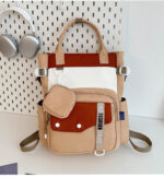 ⁦Ensemble de sacs d’école Kawai pour Enfants 2Pcs Avec Pochette Beige – محفظة 2 قطع كاواي مع محفظة صغيرة بيج⁩ - الصورة ⁦2⁩