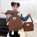 ⁦Ensemble de sacs d’école Kawai pour adolescents 3Pcs Language Marron – محفظة 3 قطع كاواي بني⁩ - الصورة ⁦2⁩
