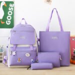 Ensemble de sacs d’école Kawai pour adolescents 4Pcs CLBD V1 Mauve – محفظة 4 قطع كاواي بنفسجي