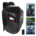 Crelander Sac à dos moto a écran d'affichage LED 3D,extensible et étanche - حقيبة ظهر ثلاثية الابعاد للدراجات النارية مع شاشة عرض بعينين
