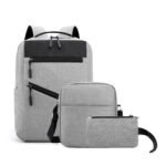 Sac à Dos de Grande Capacité pour Homme 3en1 Tendance pour Lycéens - Gris