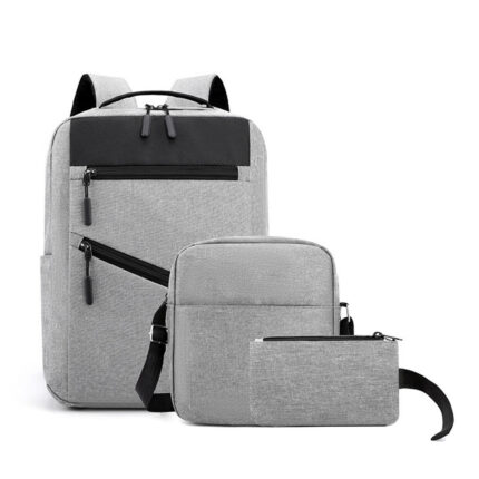 Sac à Dos de Grande Capacité pour Homme 3en1 Tendance pour Lycéens - Gris