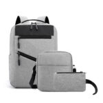⁦Sac à Dos de Grande Capacité pour Homme 3en1 Tendance pour Lycéens - Gris⁩ - الصورة ⁦7⁩