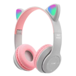 ⁦Casque Bluetooth sans fil avec oreilles de chat LED clignotantes P47M⁩ - الصورة ⁦4⁩
