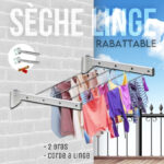 ⁦Sèche linge Mural Rabattable avec corde⁩ - الصورة ⁦5⁩