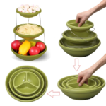 ⁦Bol torsadé pliable à 3 niveaux pour les trempettes et les bonbons⁩ - الصورة ⁦3⁩