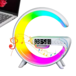⁦Réveil intelligente type G Bluetooth chargement sans fil haut-parleur RGB lumineuses G63-Blanc⁩ - الصورة ⁦5⁩