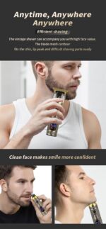 ⁦Ensemble de rasoir électrique pour hommes, tondeuse pour barbe et nez, chargeur USB, avec écran LCD⁩ - الصورة ⁦10⁩